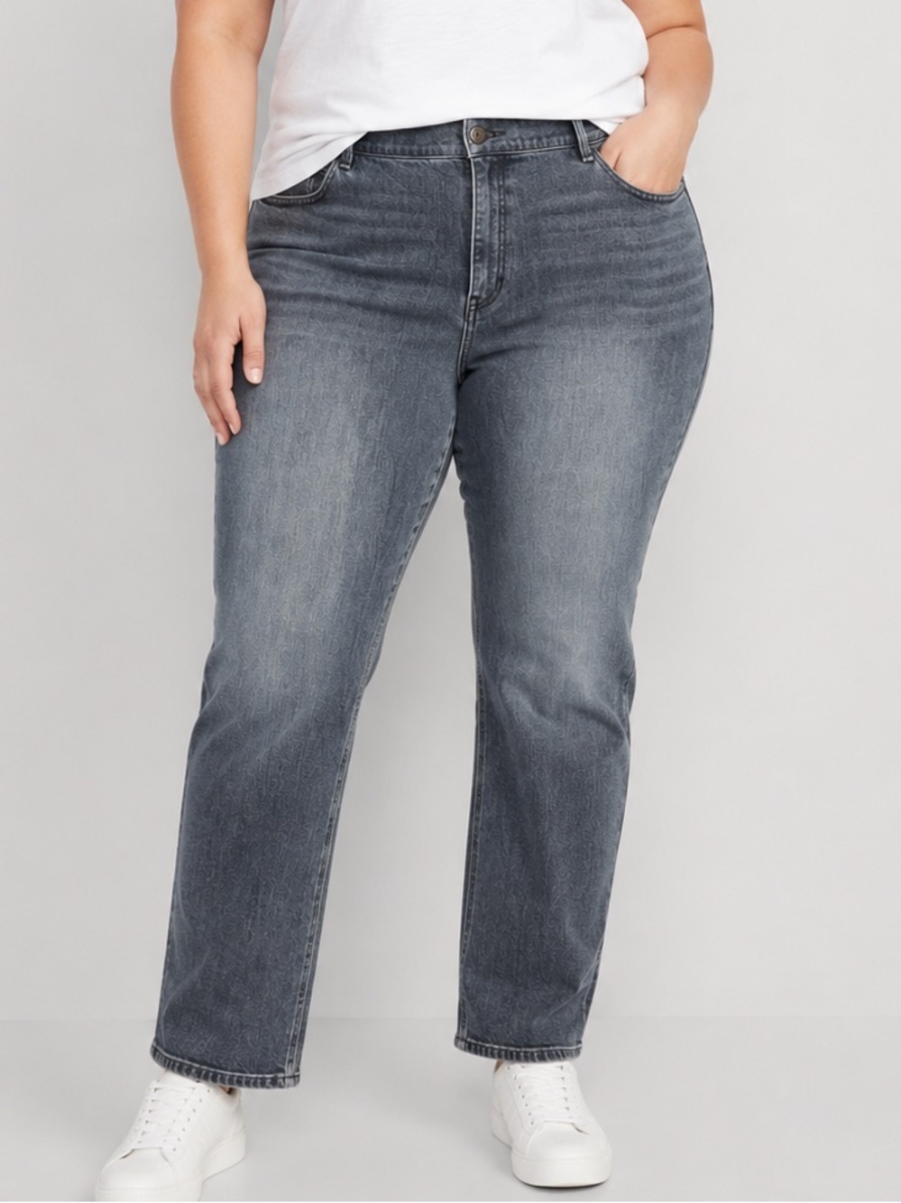 Lafayette 148 Black Faded Reeve Straight Leg Jeans Size 34 Size 18